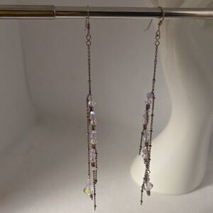 925 Silver Crystal Dangle Earrings